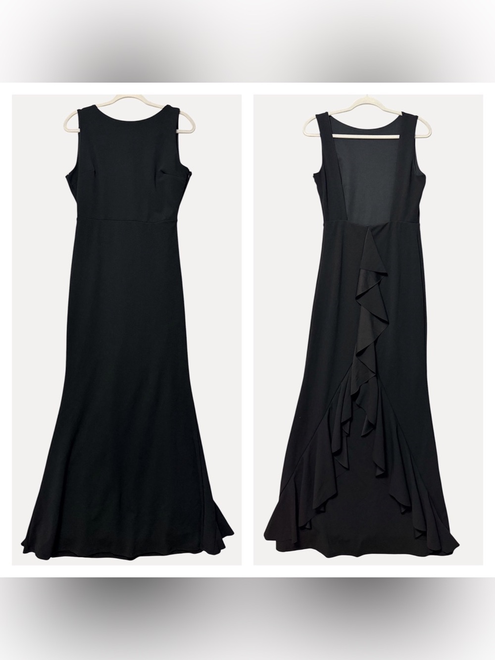 Lulus Black Open Back Sleeveless Ruffle Maxi Dress Size Small Formal Prom